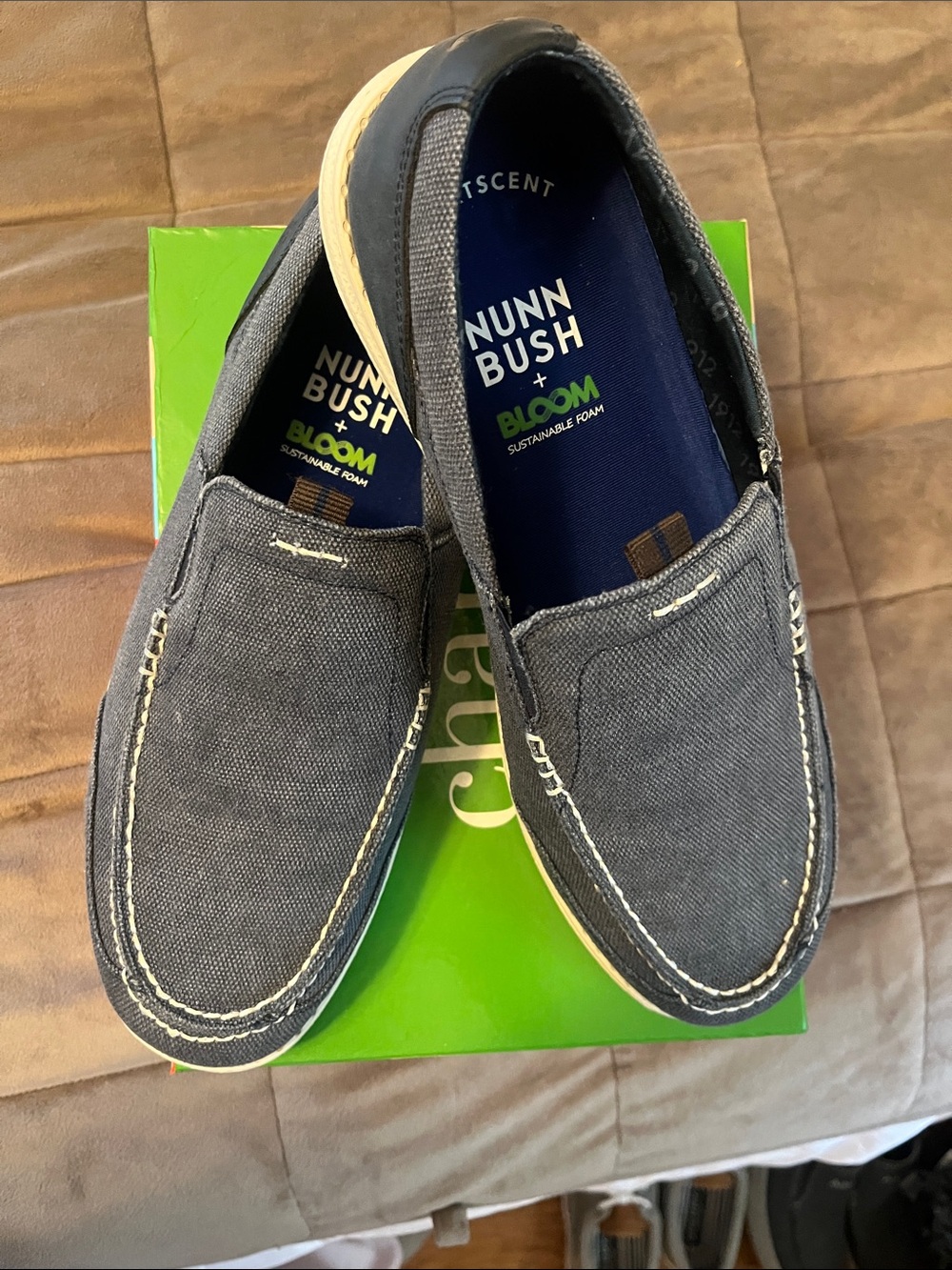 Nunn Bush Men's Canvas Slip-On Loafers - Navy Blue